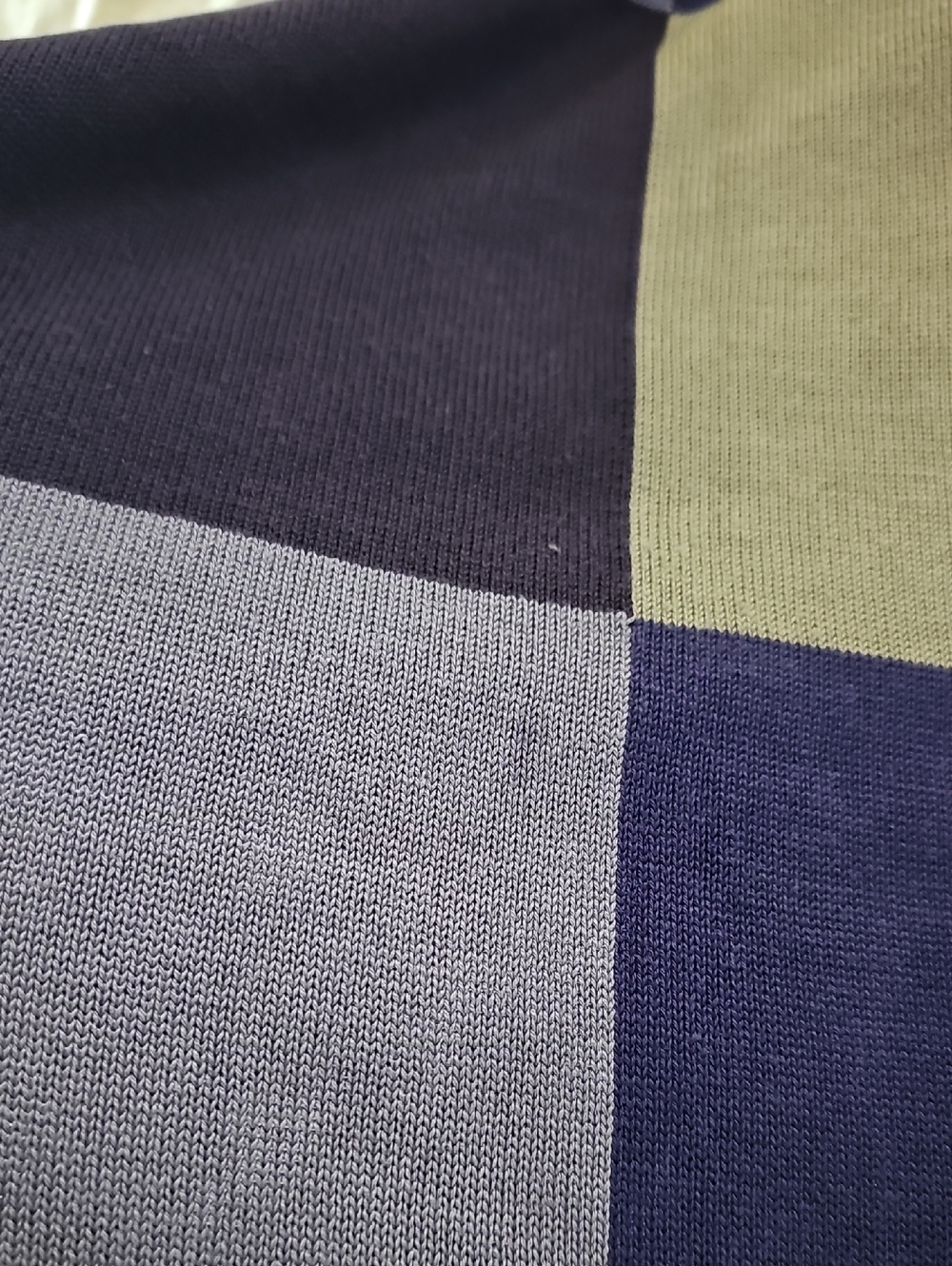 Emanuel Ungaro Men's V-Neck Checkerboard Sweater - Dark Purple & Light Lavender - Picture 10 of 10